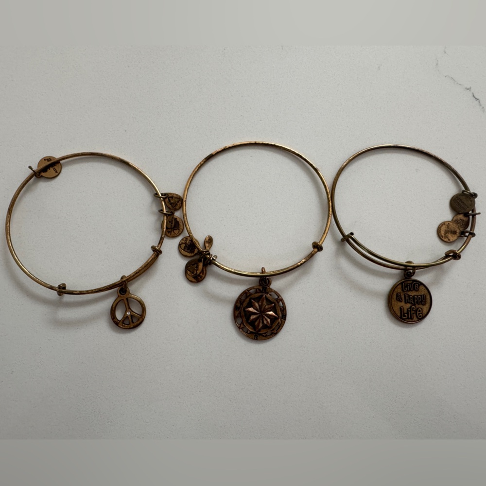Alex & Ani Gold Charm Bangle Set